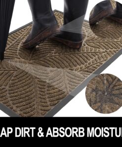 Alternative view of Colorxy Waterproof Doormat, Sturdy Natural Rubber Front Indoor Mat, Non Slip Low Profile Indoor Outdoor Door Mats, Stain and Fade Resistant Floor Mat, Easy Clean Patio Entrance Mat, 30''x17'', Brown