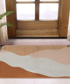 Alternative view of Koesus Boho Door Mat, Abstract Modern Neutral Door Mat Indoor Outdoor Entrance Porch, Boho Bath Mats for Bathroom, Modern Abstract Welcome Mats, 17x30 Inches
