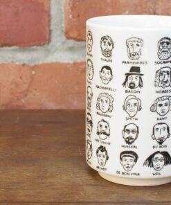 Alternative view of The Unemployed Philosophers Guild It's Hard to Get a Handle on Philosophy - Porcelain Handleless Tea Cup Featuring 60 Illustrated Portraits of Western Philosophers, Comes in Fun Box, 9 oz.