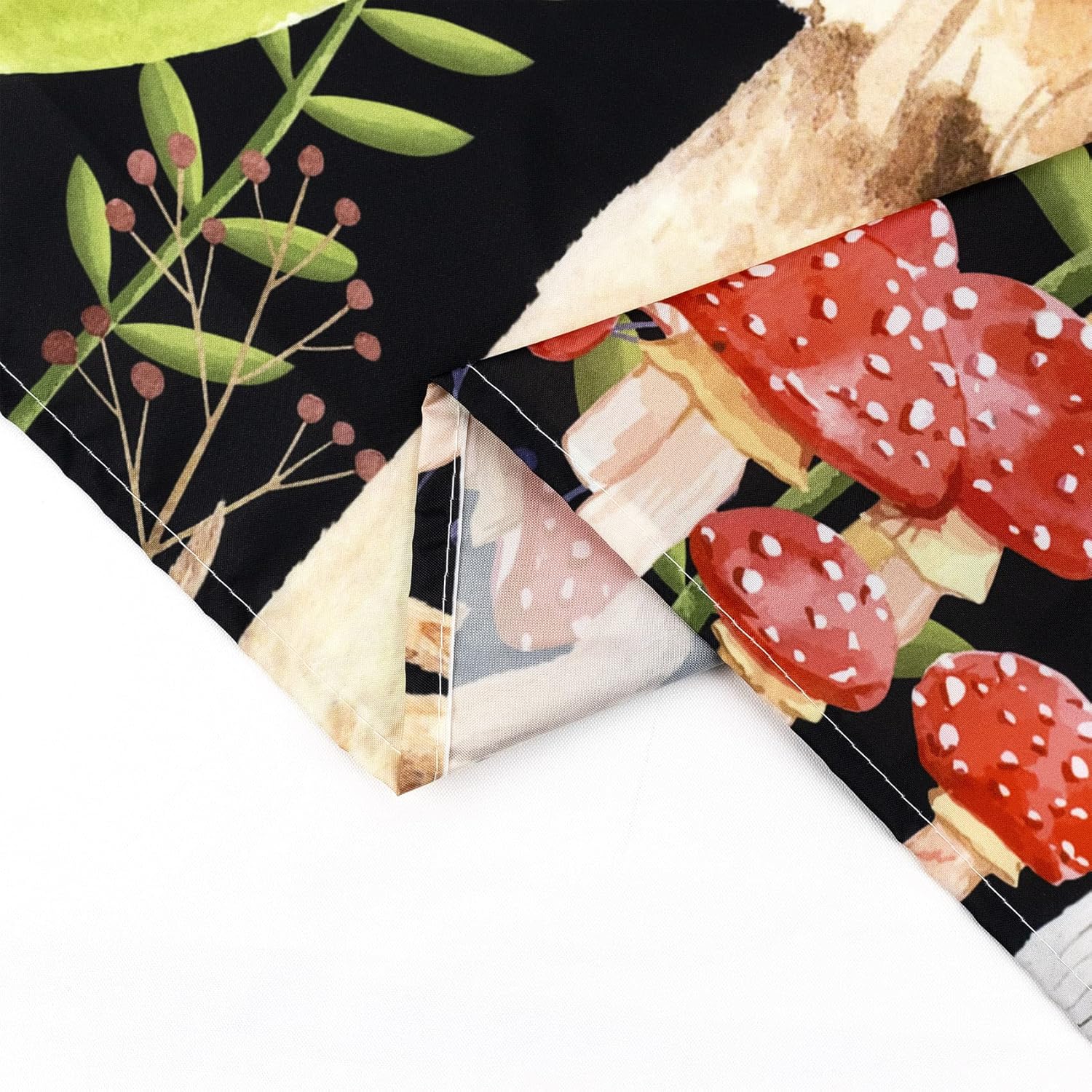 EOBTAIN Mushroom Shower Curtain Retro Mushrooms Butterfly Floral Boho Moon Starry Night Sky Botanical Wildflowers Green Plant Aesthetic Bathroom Curtain 69x70Inch Waterproof Fabric Durable 12 Hooks - Image 6