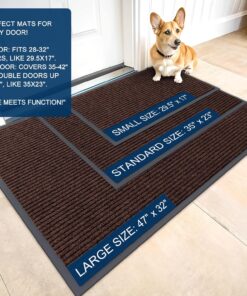 Alternative view of OLANLY Front Door Mat Indoor Outdoor Entrance, Waterproof Heavy Duty Doormat, Fade Resistant, Low Profile, Easy Clean Patio Porch Welcome Floor Mats for Entry, 29.5x17, Brown
