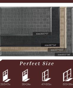 Alternative view of Mibao Front Door Mat Indoor Outdoor Entrance, Dirt Trapping Waterproof All-Season, All-Weather Doormat, Non-Slip Durable Natural Rubber Low Profile Easy Clean Patio Entrance Mat, 36" x 24", Grey