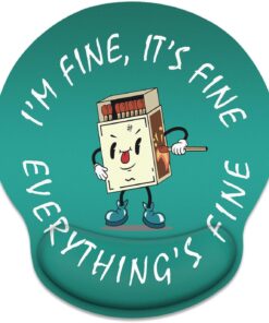 Britimes Ergonomic Mouse Pad with Wrist Support Blue Cartoon Matchbox Doll Non-Slip Rubber Base Mousepad for Home Office Gaming Working Computers Laptop Easy Typing & Pain Relief