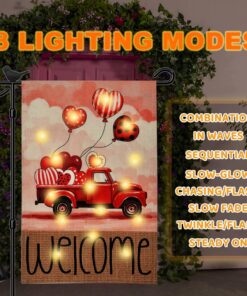 Alternative view of FLAGMESAGE Solar Valentines Day Garden Flag 12x18 Inch Double Sided Yard Flag, Rustic Seasonal Holiday Yard Outdoor Decoration