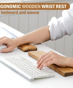 Alternative view of Acacia Wood Keyboard Wrist Rest & Mouse Pad Set – Ergonomic Wooden Support for Typing & Gaming, Non-Slip Base, Pain Relief, Easy to Clean, Fits 60% & 65% Mechanical Keyboards