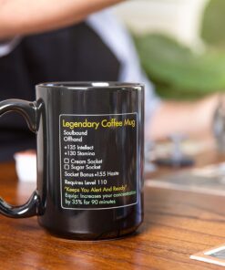 Alternative view of MMO Mug - Legendary Coffee Mug Level 110 - Large Ceramic Black15oz - Gaming, Gamer Cup