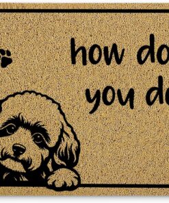 Qnhij Funny Dog Door Mat, How Doodle You Do Doormat??Dogs Gifts Door Mat for Porch Outside Inside Outdoor Indoor Entrance, Goldendoodle Dog Gifts Bath Rug, 17x30 Inches