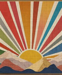 Qvapt Boho Door Mat Indoor Entrance,Mountain Doormats Indoor Outdoor for Dorm Home Decor,Boho Non-Slip Door Mat Mats Outdoor Entrance (17x30inch)