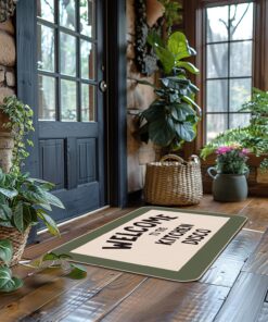 Alternative view of Udinaz Funny Kitchen Door Mat, Funny Welcome to The Kitchen Disco Doormat Outdoor Indoor Entrance, Retro Neutral Green Welcome Mats for Outside Entryway Porch, 17x30 Inches
