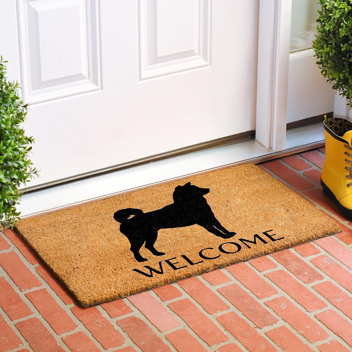 Calloway Mills 106891729 Shiba Inu Doormat (Brown/Black, 17" x 29") - Image 2