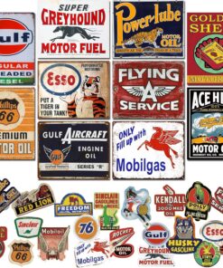 10Pcs Vintage Garage Signs For Men Wall Decorations Old Car Shop Posters Oil And Gas Station Sign Man Cave Decor,Posters For Room Aesthetic,Retro Wall Collage Kit Aesthetic Pictures,Vintage