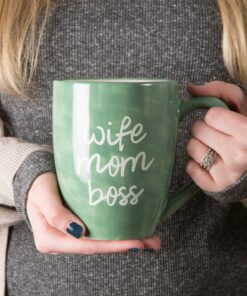 Alternative view of Mom Life Wife Mom Boss Green Large 20 oz Ceramic Coffee Mug Tea Cup, Green