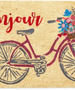 DII Natural Coir Doormat, Decorative Hello Mat, 17x29, Bonjour