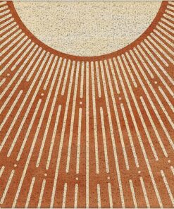 Luvadian Boho Door Mats - Terracotta Sun Welcome Mat, Outdoor Indoor Entrance, 17x30 Inch