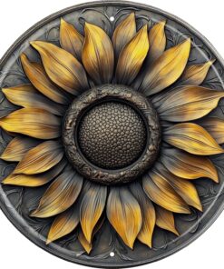 Vintage Round Tin Sunflower Sign Retro Metal Sign Suitable For Home Street Shop Garage Bar Farm Garden - Multi-Purpose For Indoor/Outdoor Use Plaque 8x8 Inch