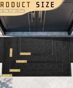 Alternative view of Yimobra Large Door Mat 36x24, All-Weather Waterproof Non-Slip Welcome Matt Outdoor, Heavy Duty Non Slip Doormat for Entryway for Patio and Garage Indoor, Easy Clean, Black