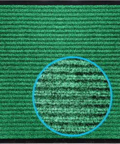 LuxUrux Striped Green Door Mat - Heavy Duty, Indoor/Outdoor, Easy Clean, Waterproof, Low-Profile (24'' x 16'') - Ideal for Entry, Patio, Garage - Durable Solution for High Traffic Entrance Ways