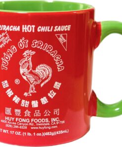 Sriracha Hot Chili Sauce Red & Green Ceramic Mug, Large, 19oz