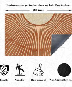 Alternative view of Luvadian Boho Door Mats - Terracotta Sun Welcome Mat, Outdoor Indoor Entrance, 17x30 Inch