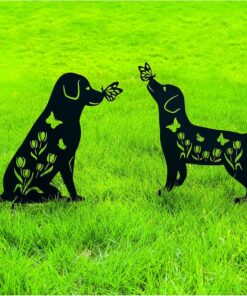 TIGGSY Dog Metal Decorative Garden Stakes Labrador Dog Gifts for Women/Men Animal Silhouette Statues for Yard Art, Outside, Patio, Outdoor Decor, Garden Decorations, Lawn Ornaments