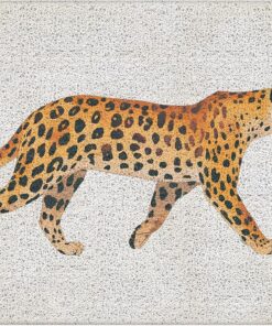 ignytiger Trendy Cheetah Tiger Welcome Door Mat Outside Entrance for Kitchen Bathroom, Beige Cheetah Tiger Bath Rug Mats for Outdoor Indoor Entryway Floor, Modern Door Mat Decorations, 17x30 Inches