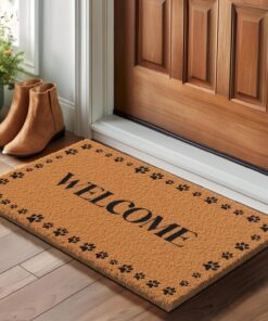 Alternative view of Barnyard Designs Natural Coco Coir Heavy Duty Backing Doormat - Large Cute Non-Slip Front Door Welcome Mat for Outside Entrance or Porch Entry, Brown (17x30, Welcome Paws)