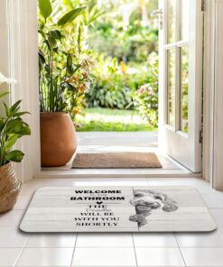 Alternative view of DAYOUER Funny Goldendoodle Bathroom Door Mat, Goldendoodle Gifts Welcome Mat, Funny Doodle Dog Doormat Non-Slip for Toilet Bathroom Washroom Restroom, 17x30 Inch