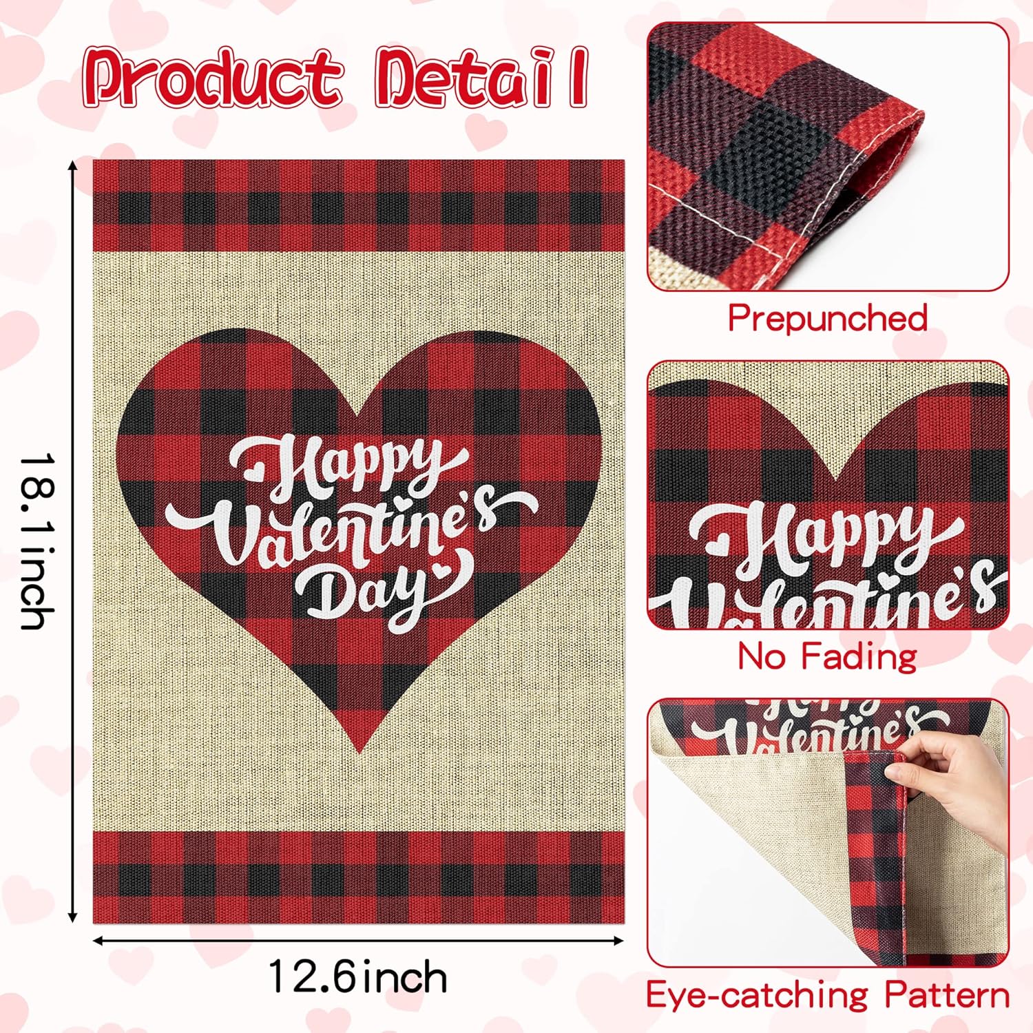 2Pcs Holiday Garden Flags Happy Valentine’s Flag Happy St. Patrick's Day Banners Burlap Yard Signs Vertical Double Sided House Flags Seasonal Festive Decorations for Indoor Outdoor Lawn, 12 x 18 inch - Image 2