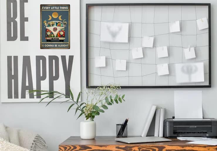 Retro Hippie Decor Wall Art Poster - "Every Little Thing is Gonna Be Alright" Vintage Metal Sign, Perfect for 70s Themed Rooms and Cool Poster Collections, 12 * 8 Inch (955) - Image 6