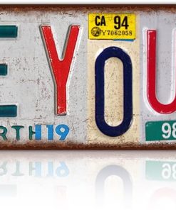 Vintage Love You Bye Sign Above Door Wall Decor for Home Hallway Entryway | Metal Tin Street Signs Gifts to Express Love and Warm Family 16 x 4 Inches