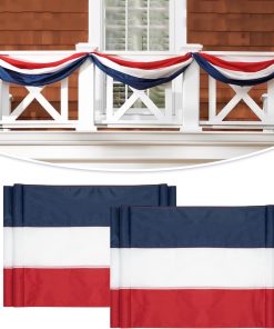 2Pack American Bunting Flag Veterans Day 4th of July 2x20Ft USA Patriotic Banner for Outside Porch Outdoor Red,White & Blue Bunting Decor Home Garden Décor Independence Day Memorial Days