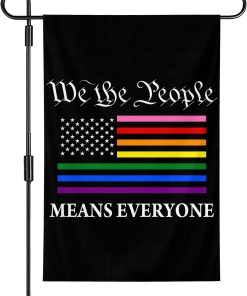 We The People Rainbow Pride Garden Flag 12x18 Inch Diversity Garden Flag for Outdoor Decoration Yard Small Flag Gay LGBT
