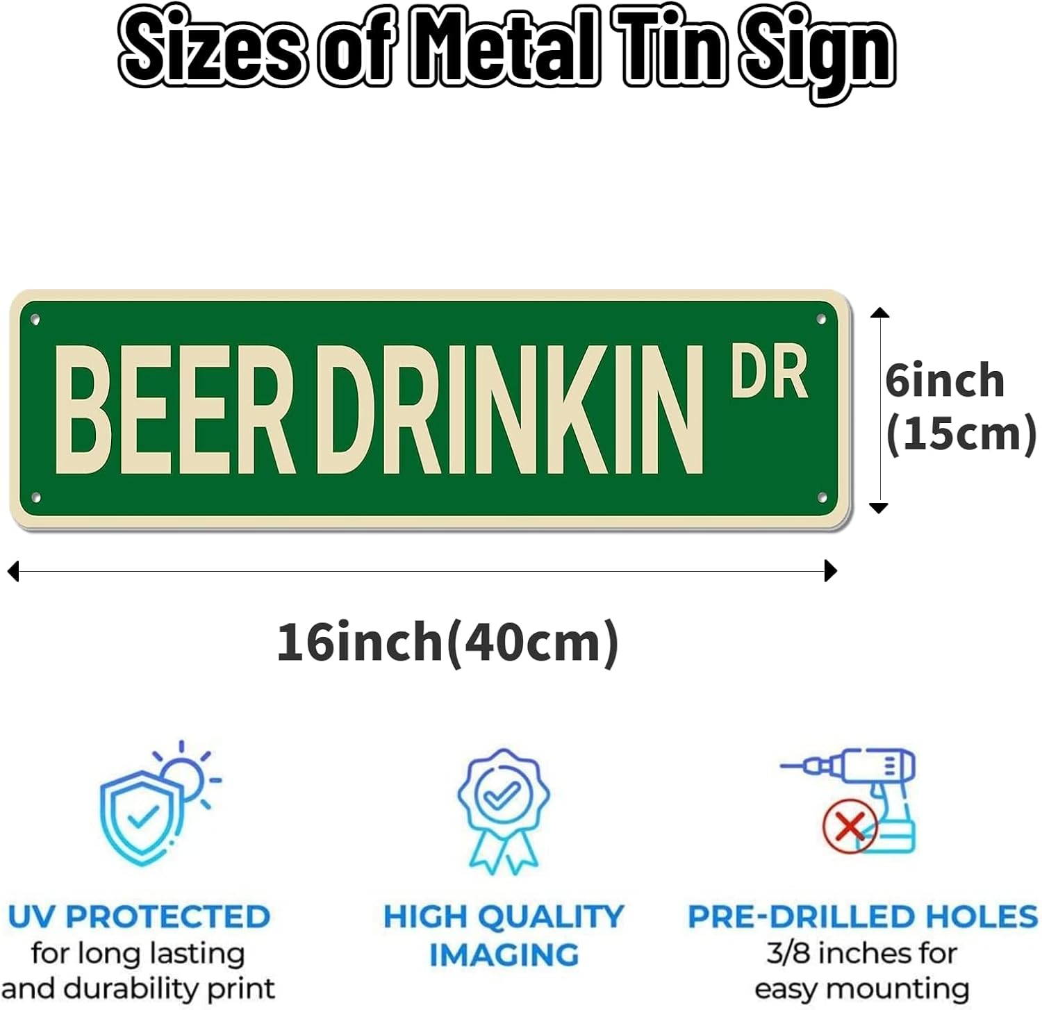 Metal Tin Sign GOLF DR Funny Vintage Sign Retro Metal Signs for Bedroom Kitchen Garden Wall Bar Club Coffee Home Decor 6x16 Inch - Image 2