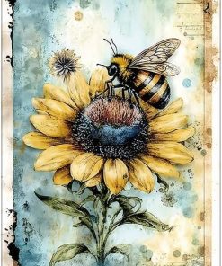 Metal Garden Signs for Outside - Vintage Bee Sunflower Sign, Outdoor Signs for Patio, Backyard, Farmhouse, Garden, Porch, Home and Yard Wall Decor Art, Gifts for Women, 8 x 12 inch