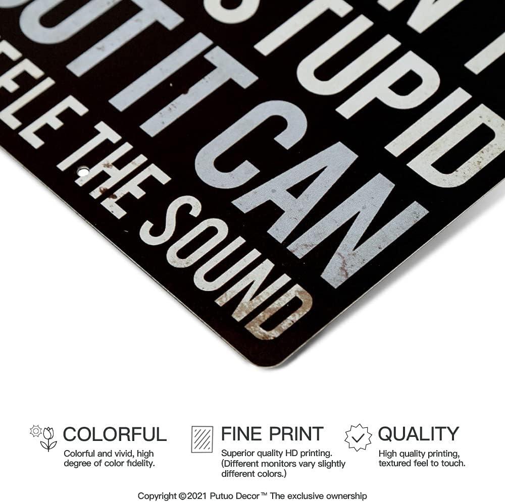Funny Sarcastic Metal Sign, Man Cave Bar Decor, Duct Tape It Can't Fix Stupid But It Can Muffle the Sound, 12x8 Inches - Image 3