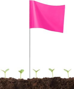 50Pack Pink Marking Flags, 15x4x5 Inch Marker Flags Use for Yard & Lawn, Boundary & Dog Training, Survey & Landscape, Sprinkler & Surveyor, Garden & Construction, High Visibility, Sturdy, Versatile, UV & Weather Resistant