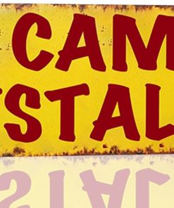 Horror Decor Camp Crystal Lake Street Sign Vintage Metal Tin Signs Horror Movie Decor Halloween Posters Man Cave For Home Kitchen Bathroom Wall Decorations 16x4 Inches