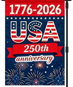250 Anniversary USA Garden Flags 12 x 18 Double Sided for Outside, 1776-2026 Patriotic Commemorative Yard Flags, 250 Anniversary USA Merchandise