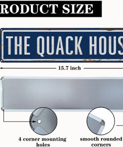 Alternative view of Rustic Farmhouse Style Duck Coop Sign, Metal Outdoor Ducks House Signs, The Quack House Signs, Retro Metal Tin Sign, Farmhouse Decor, Backyard Duck House Gift 15.8x4 Inch