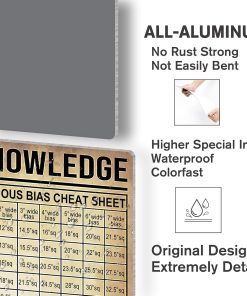 Alternative view of Quilting Knowledge Tin Sign Vintage Sewing Room Art Wall Decor Metal Signs How to Bind A Quilt Poster Gifts for Grandma Mom Women 8X12 Inches
