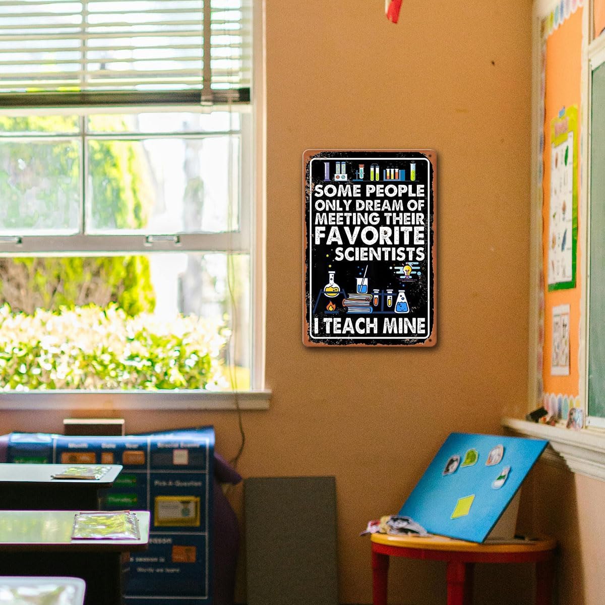 Funny Science Classroom Decor Science Party Decorations Chemistry Teacher Gifts Posters Metal Tin Signs Some People Only Dream Of Meeting Their Favorite Scientists I Teach Mine Sign - Image 4