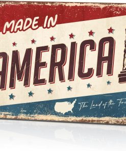 Made in America Tin Signs Vintage Metal Signs Retro Garage Man Cave Shop Decor 12x8 Inch