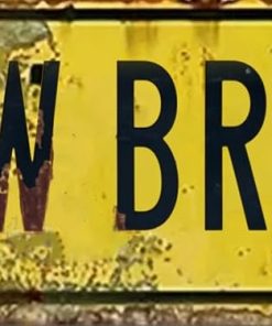 Vintage Style Decorative Metal Tin Sign 8x12 in Yellow Brick Rd Wall Hanging Plaque for Home Garden Bar Decor Fun Gift