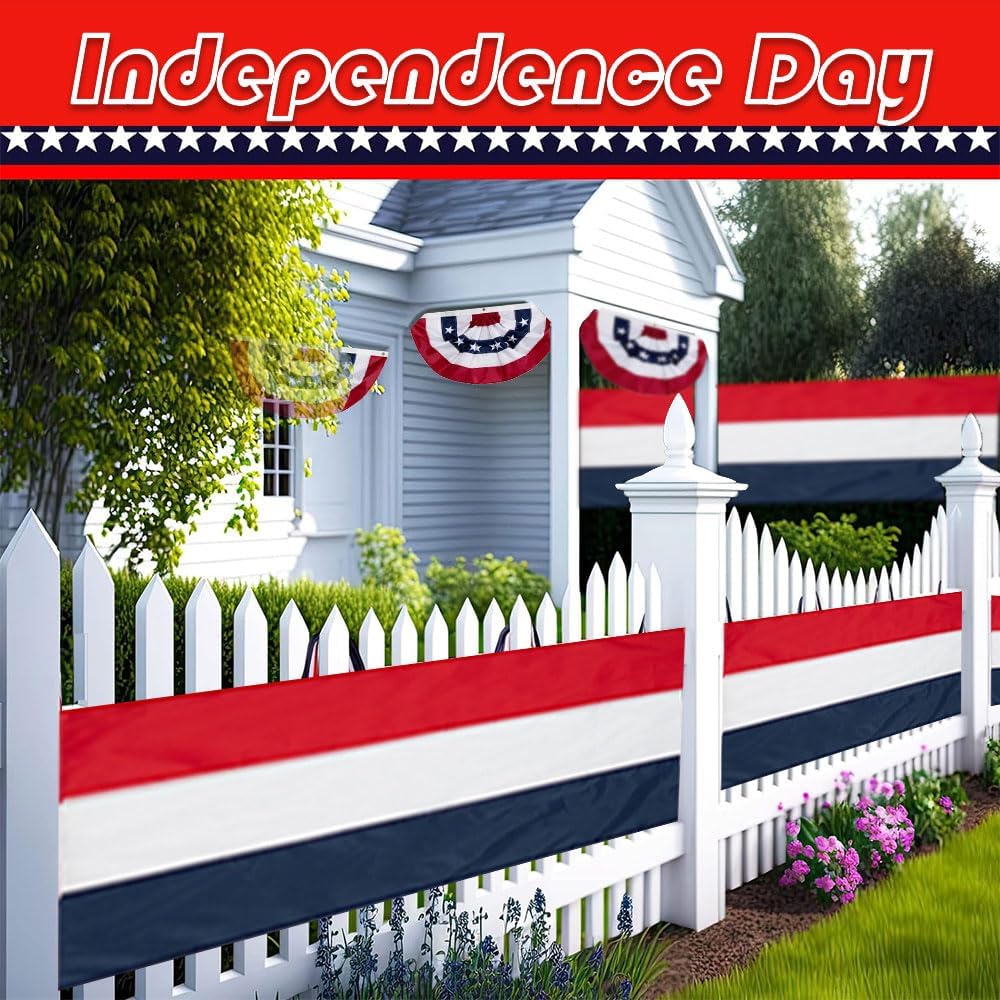 2Pack American Bunting Flag Veterans Day 4th of July 2x20Ft USA Patriotic Banner for Outside Porch Outdoor Red,White & Blue Bunting Decor Home Garden Décor Independence Day Memorial Days - Image 9
