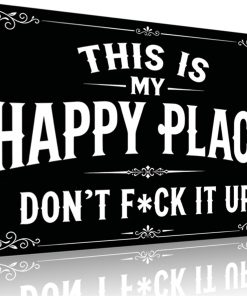 Gardening Gifts This Is My Happy Place Vintage Tin Sign for Garden Patio Porch Greenhouse Outdoor Decor 8X12 inch (26073)