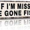 Gone Fishing Decor Lake House Sign Gear Funny Fish Gifts Wall Accessories | Birthday & Fathers Day & Christmas Gift | Cabin Dorm Home Room Bedroom | Fishing Accessories | Gear & Stuff