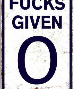 Funny 0 Given Vintage Metal Tin Signs Parody Speed Limit Sign Funny Garage Man Cave Decor 12 x 8 Inch
