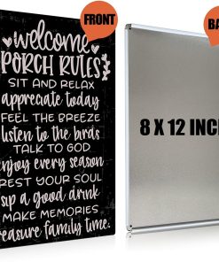 Alternative view of Vintage Welcome Patio Porch Rules Sign Tin Signs Wall Art Decor | Retro Welcome Sign for Home Farmhouse Patio Outdoor Porch Decor Gifts - 8x12 Inches