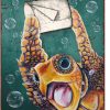 Bathroom Ocean Turtle Tin Signs, Funny Decor Signs, Vintage Metal Poster Art, Love Ocean Turtles, 8 x 12 Inch