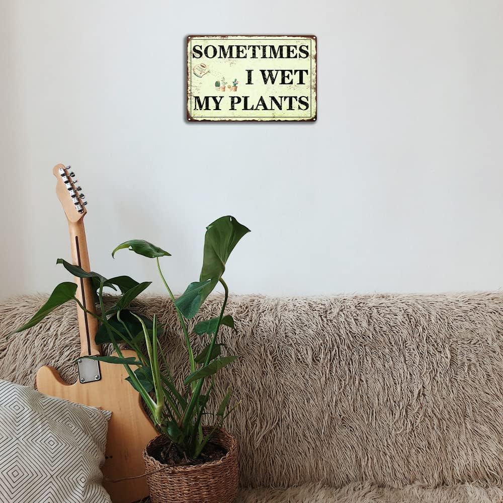 Funny Garden Decor Sometimes I Wet My Plants Sign Garden Metal Signs Outside Gardening Sign Gifts For Women Plant Lover Retro Bathroom Wall Decor Country Rustic Garage Home Farmhouse Wall Fence - Image 4